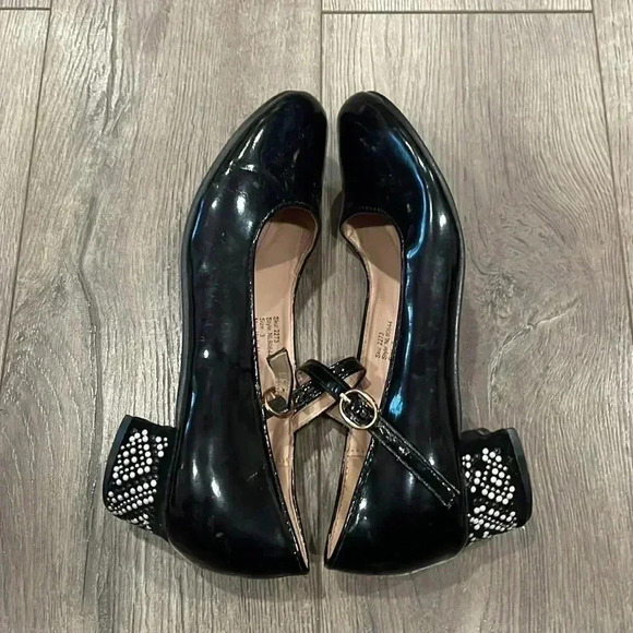 ❤️2/$30❤️Host Picks❤️Nanette Lepore Black Girls Mary Jane Embellished Heels US 3 - Picture 4 of 9